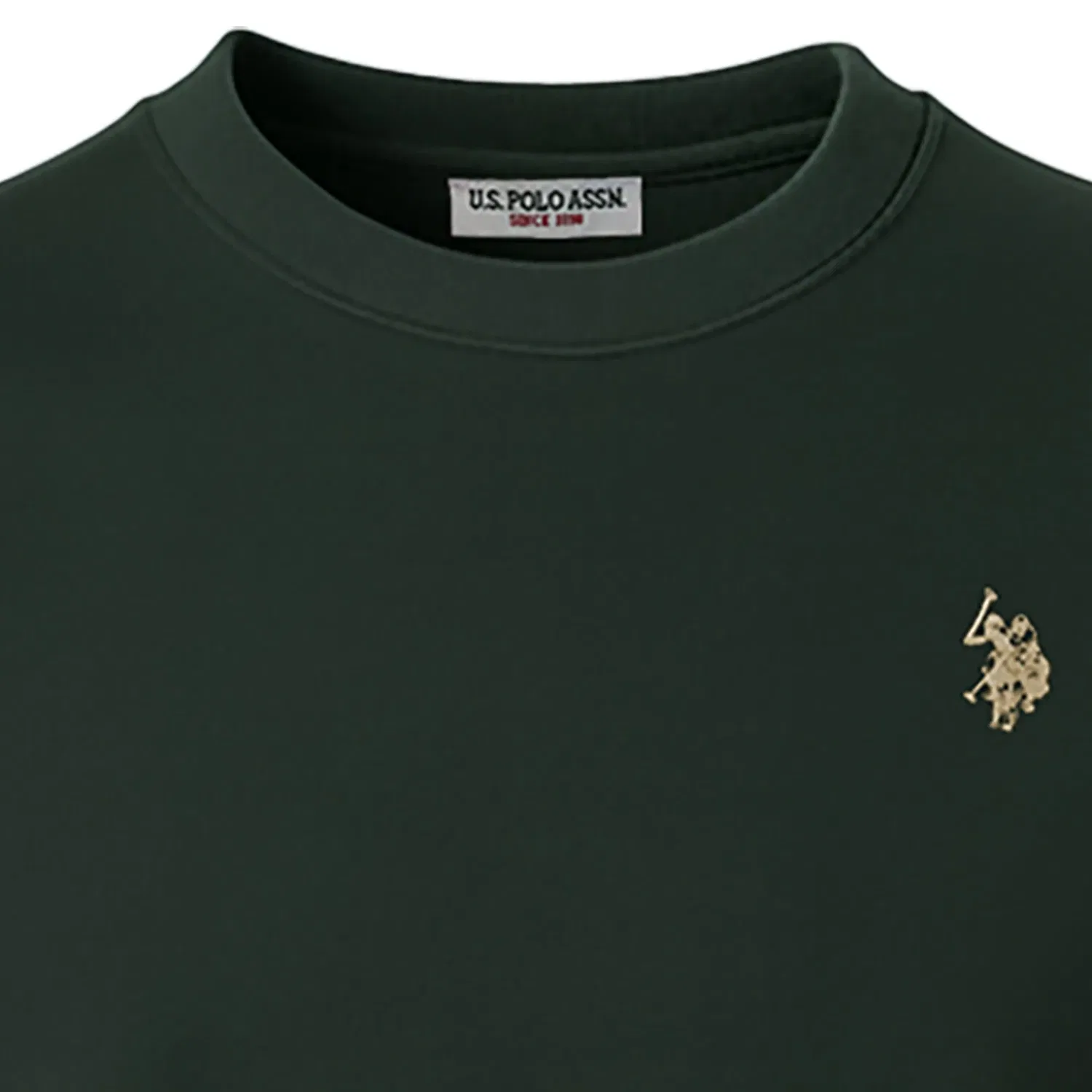 Свитшот темно-зеленый U.S. Polo Assn., темно-зеленый — фото 3