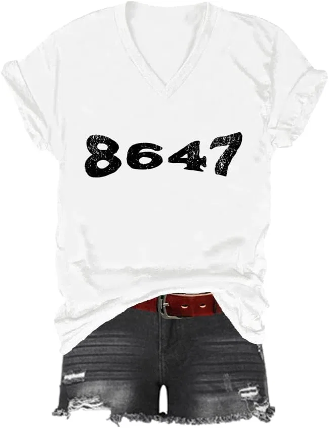 Футболка с принтом V-образным вырезом Retro 8647, White