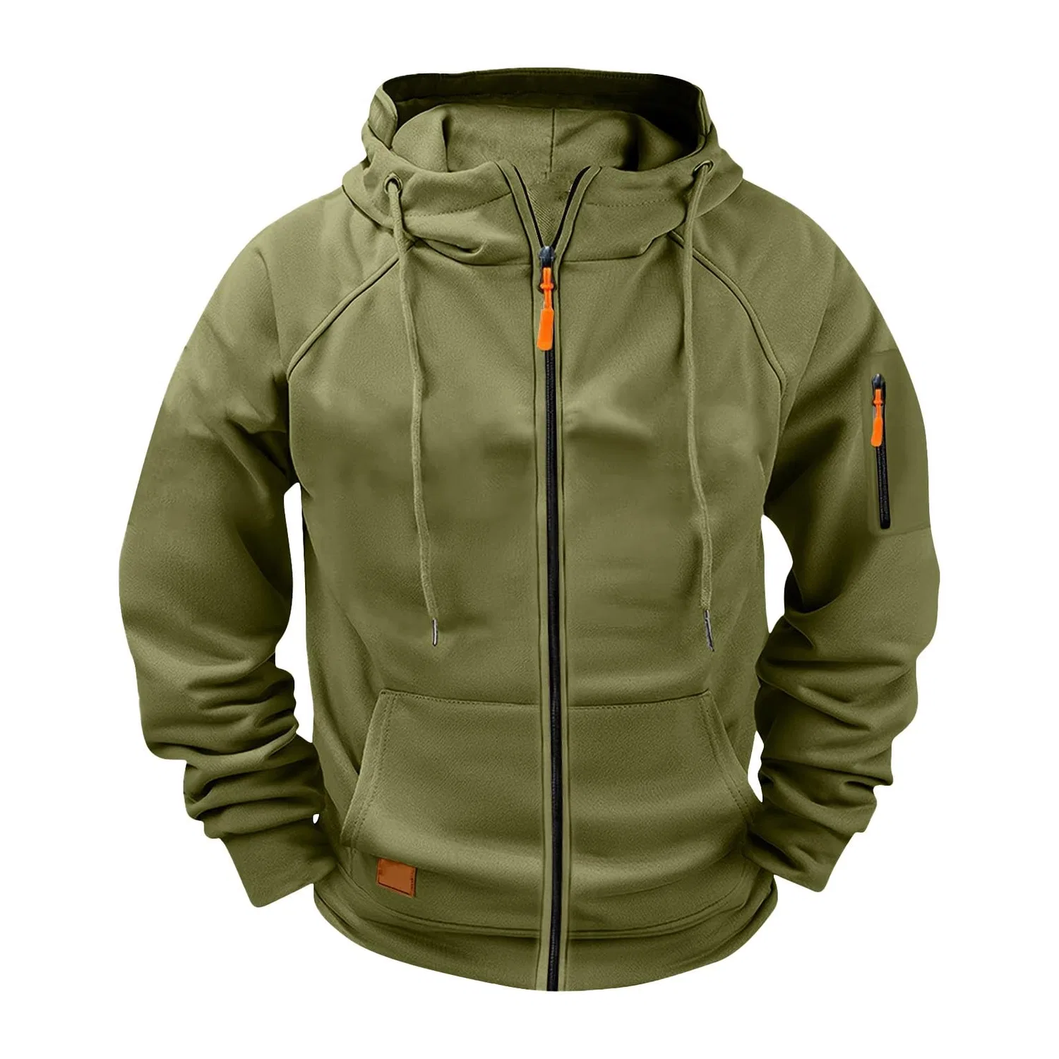 Мужской худи с флисом Military Long Sleeve, Green — фото 3