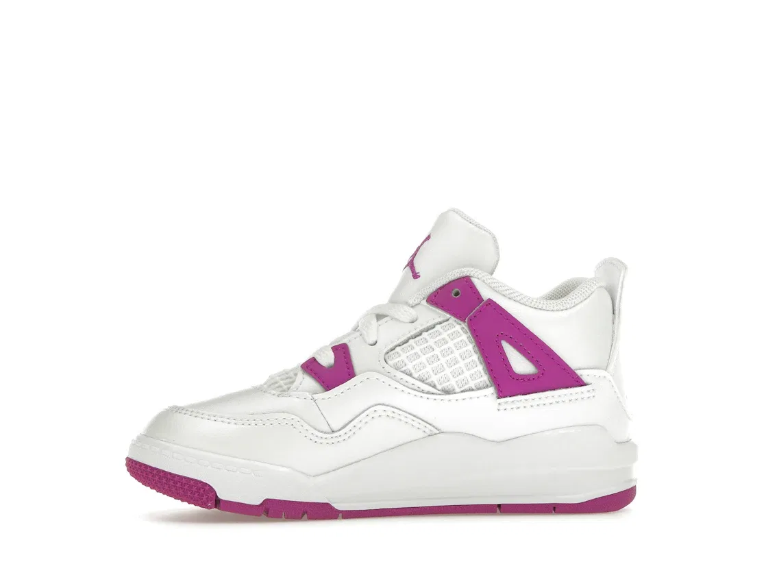 Детские кроссовки Lifestyle с принтом Jordan 4 Retro Jordan, White/Hyper Violet — фото 3