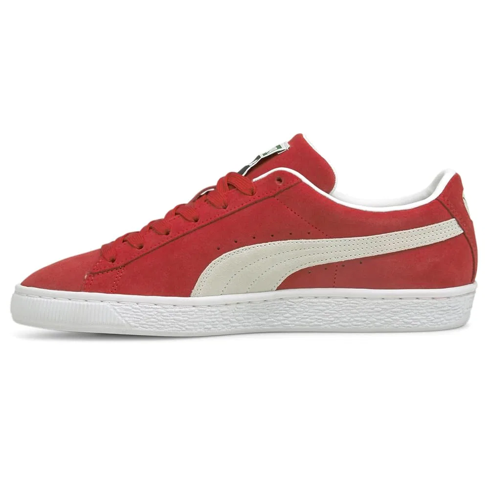 Детские кроссовки для девочек с замшевым верхом Suede Classic XXI PUMA, High Risk Red PUMA White — фото 3