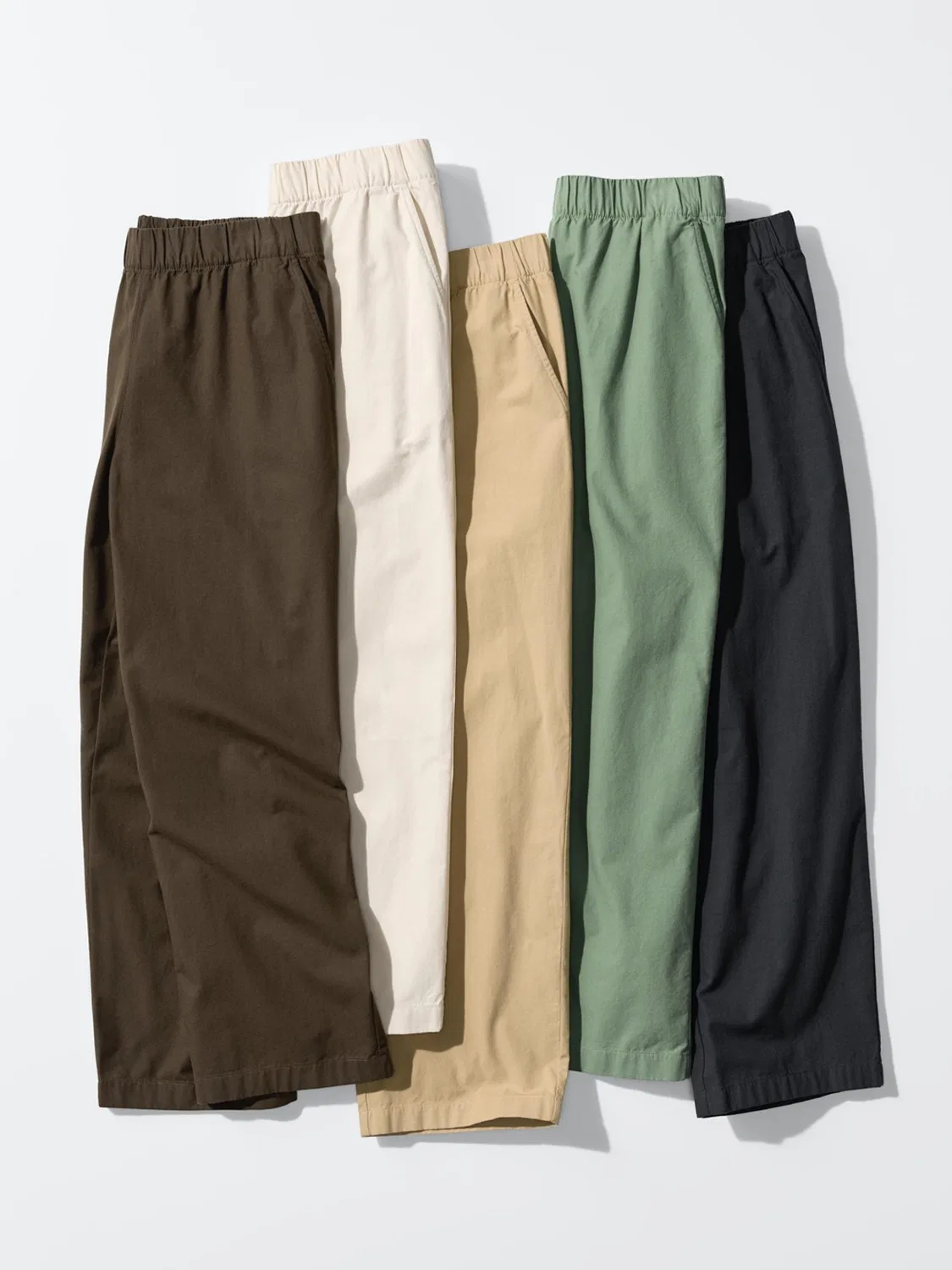 Брюки хлопковые укороченные Uniqlo, темно-бежевый — фото 3