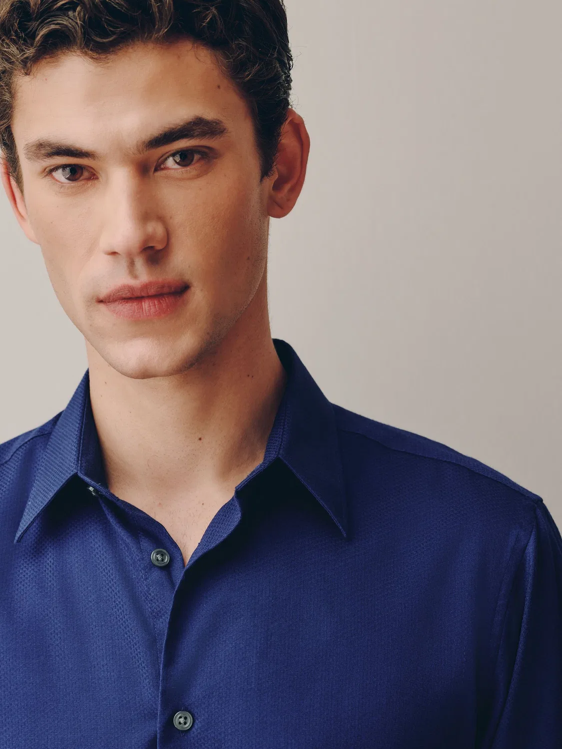 Рубашка с фактурной тканью, Slim Fit, Sapphire Blue Next — фото 4