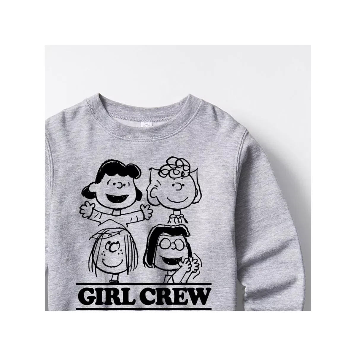 Детский свитшот с принтом Peanuts - Girl Crew Peanuts, Athletic Heather — фото 2