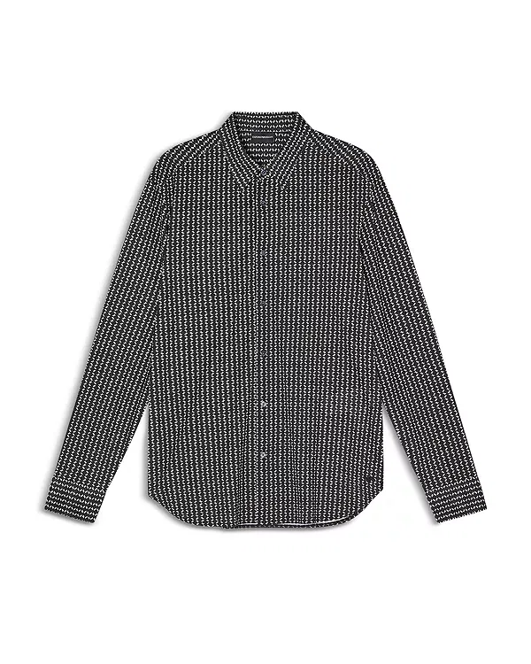 Мужская рубашка с принтом Regular Fit Micro-Geo Shirt Emporio Armani, Fancy Green