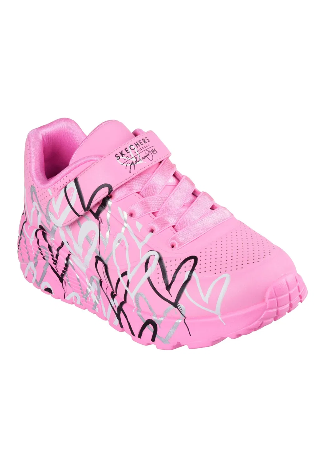 Детские кроссовки для девочек с принтом UNO LITE LOVE LEVITATE Skechers, Rosa / Neon-Purpurrot / Bunt