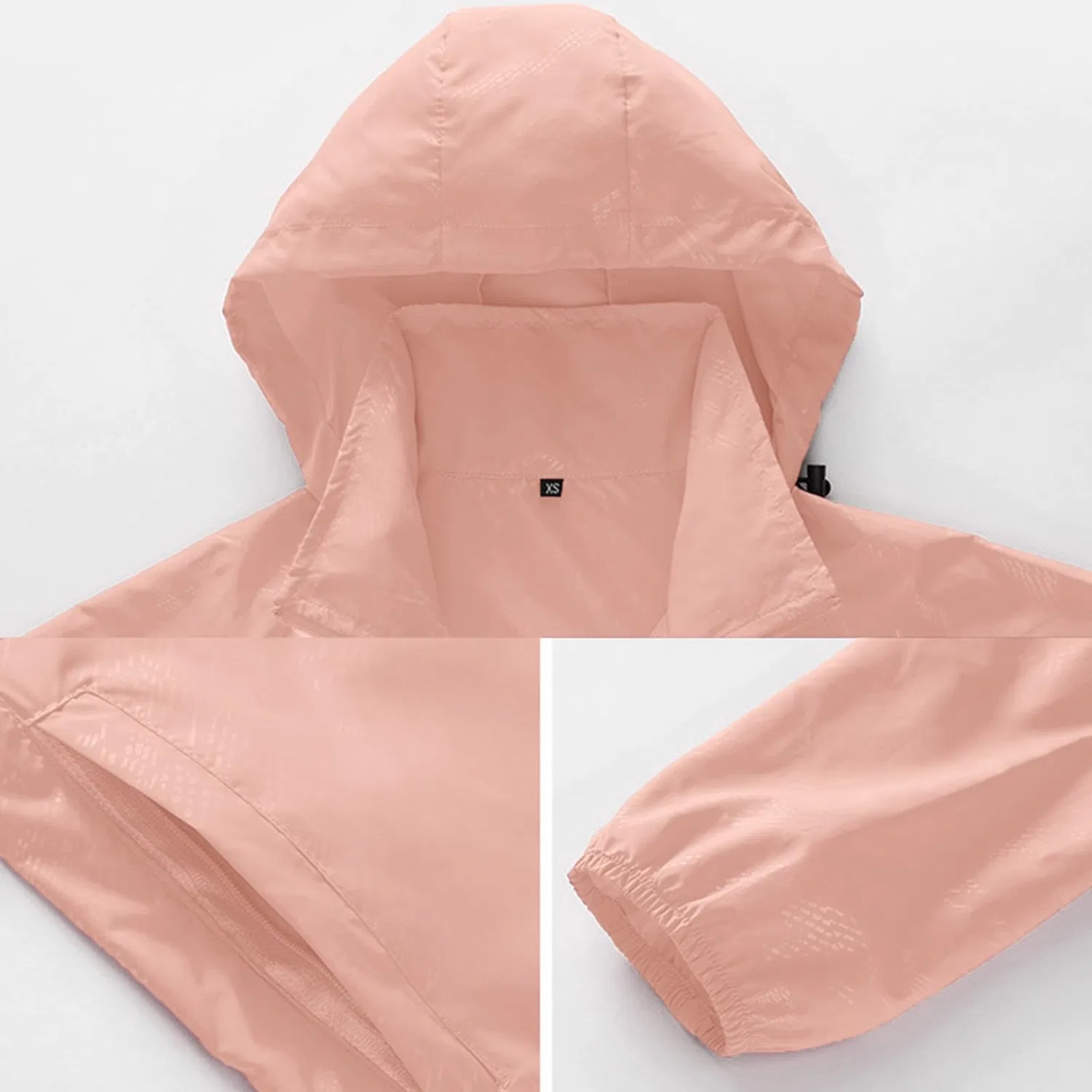 Женское лёгкое плащ-дождевик с капюшоном, Light Rosa — фото 4