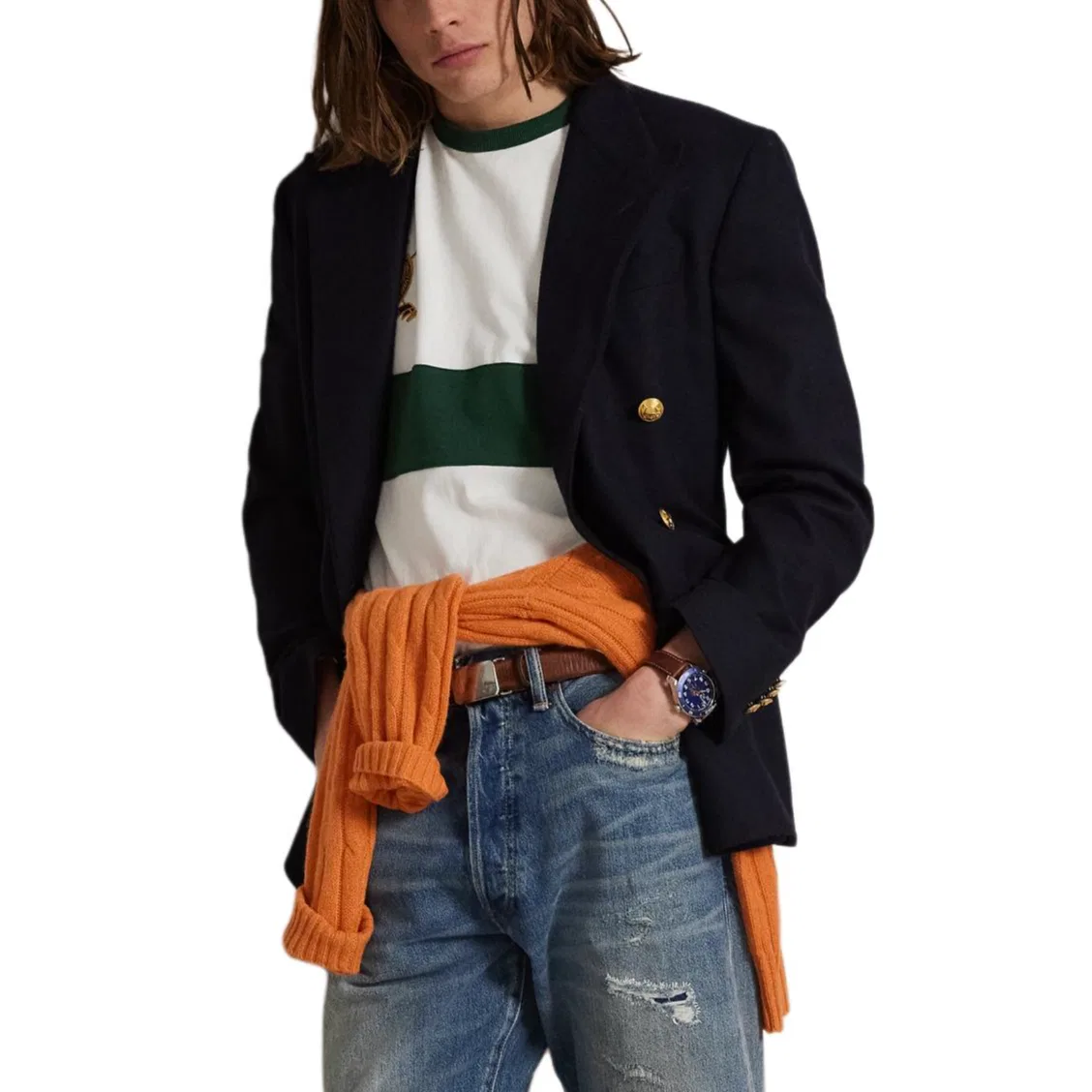 Мужская футболка с принтом Big Pony FW25 Classic Version, Polo Ralph Lauren, White — фото 4