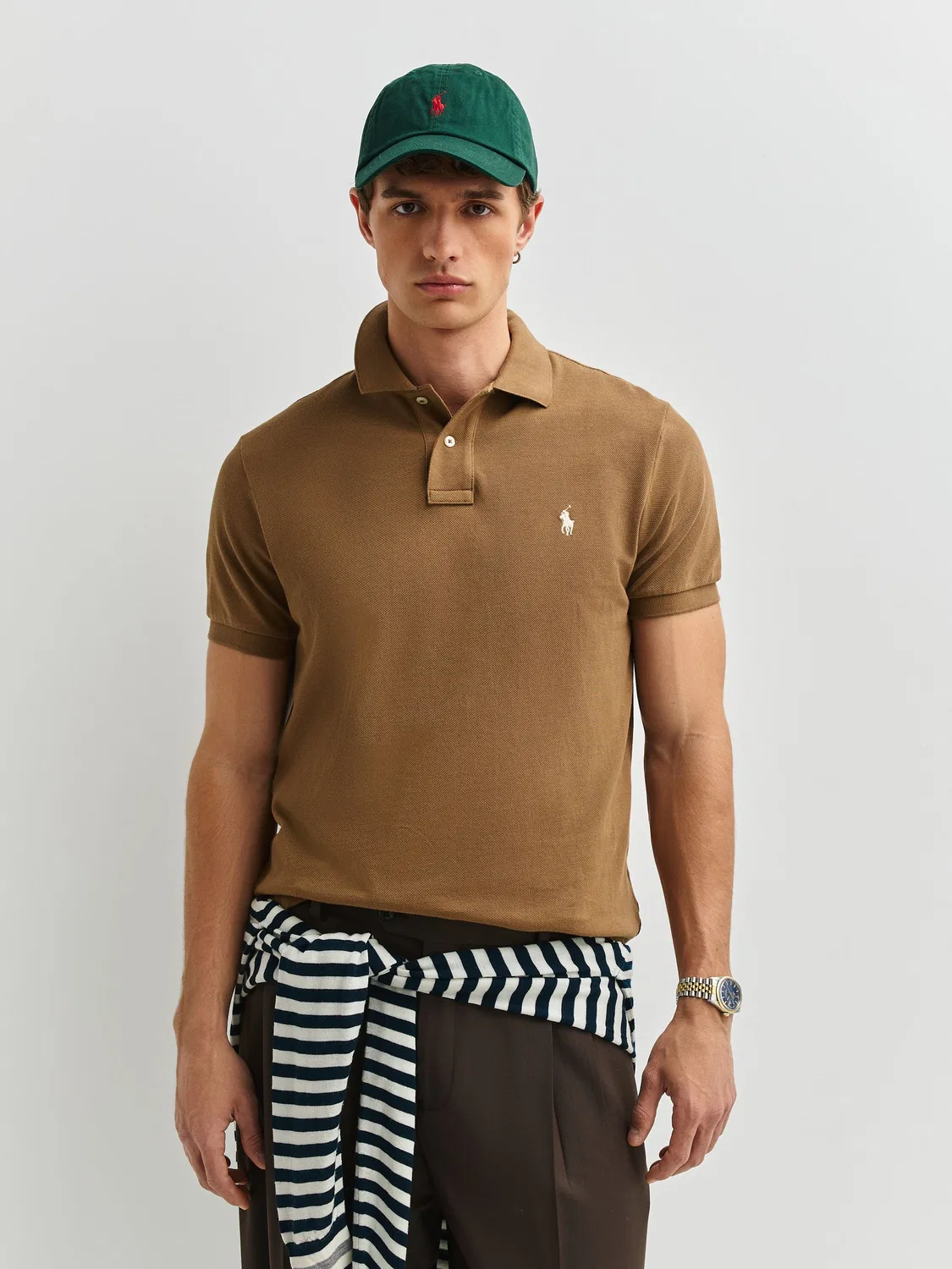 Поло Polo Ralph Lauren Custom Fit, коричневый