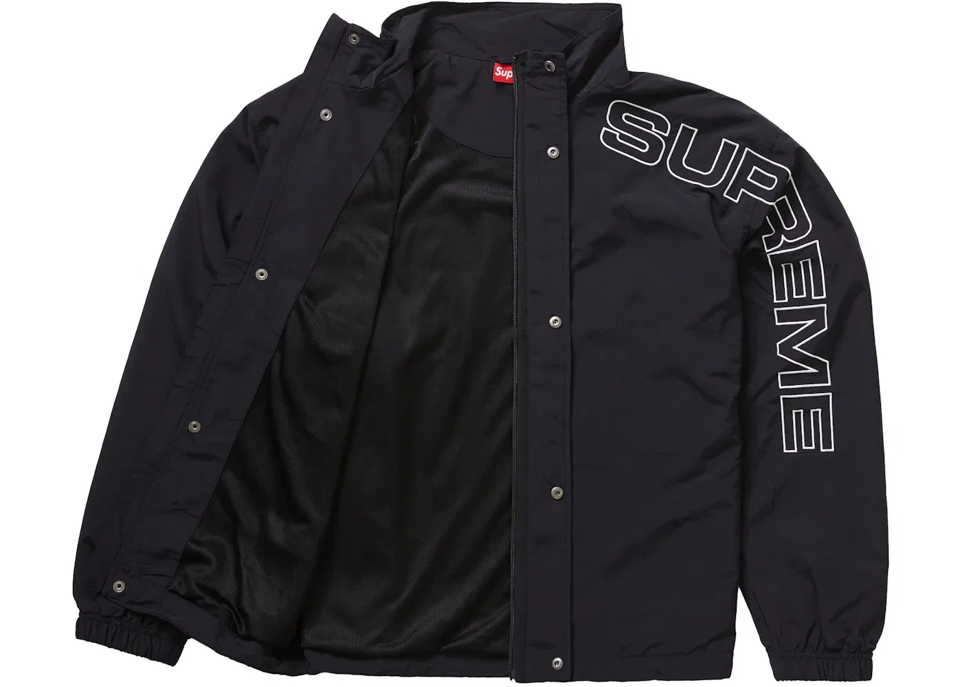Мужская куртка-бомбер с вышивкой Supreme Spellout, Black — фото 3