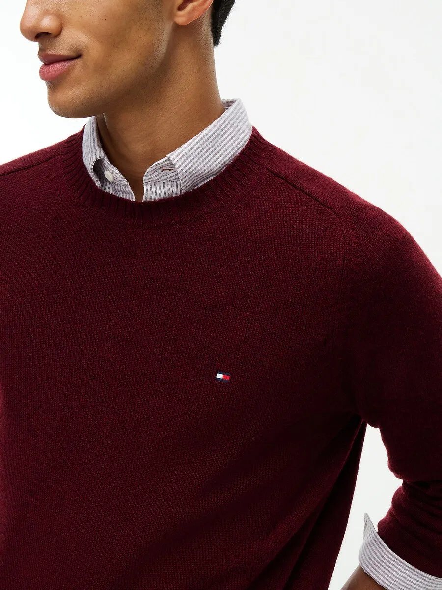 Свитер TOMMY HILFIGER темно-красного цвета — фото 3