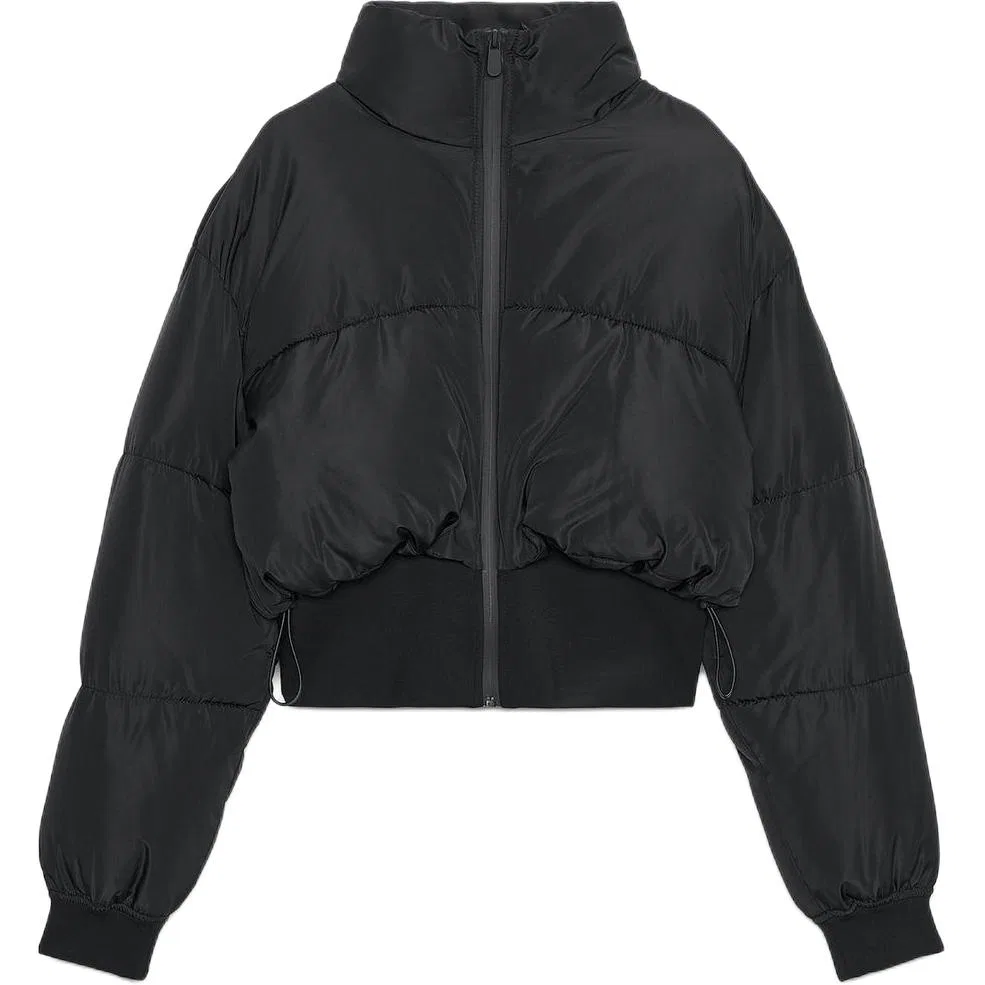 Женское пальто-пуховик с воротником-стойкой Moderate, ZARA, Black