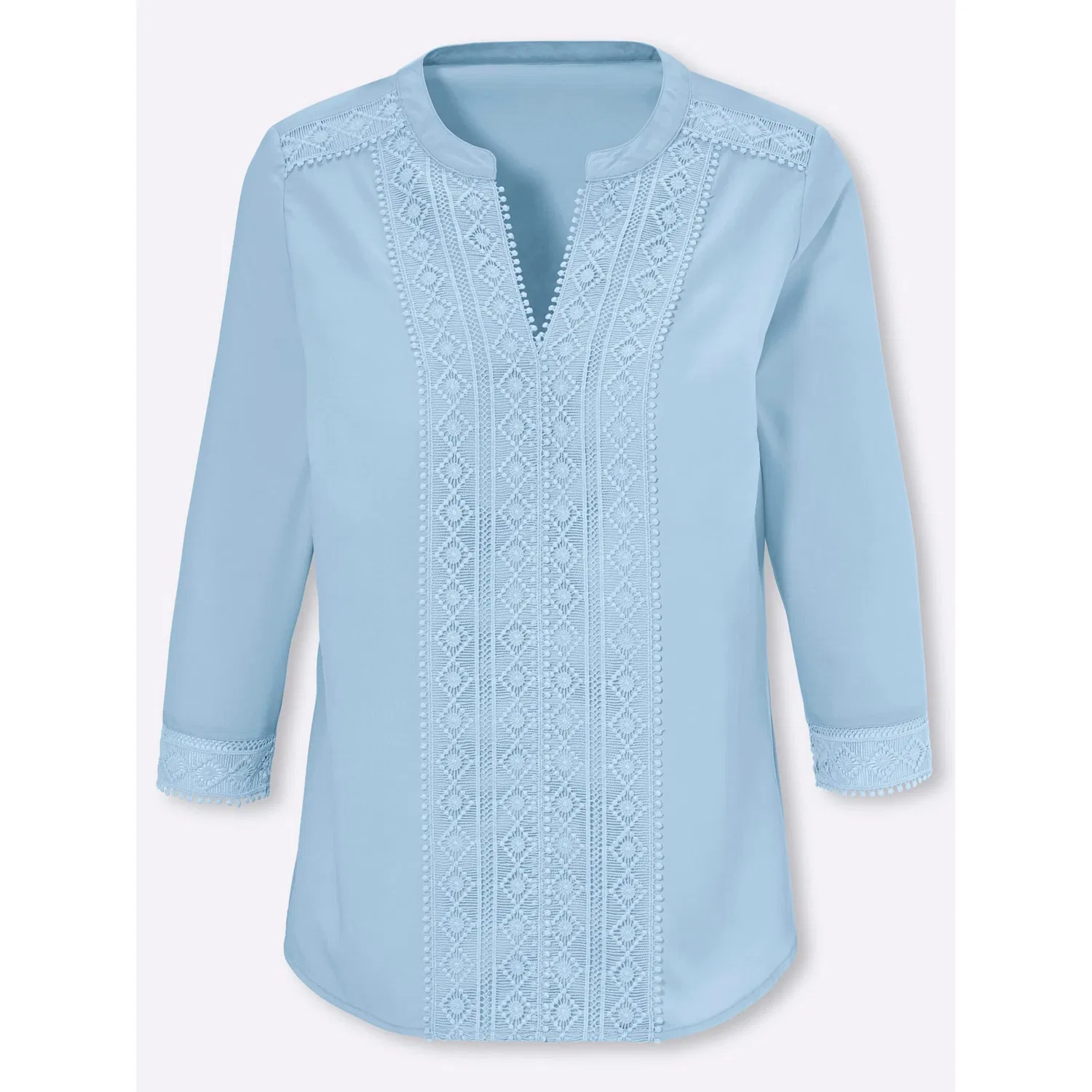Женская блуза с кружевными вставками Classic Basics, Ice Blue