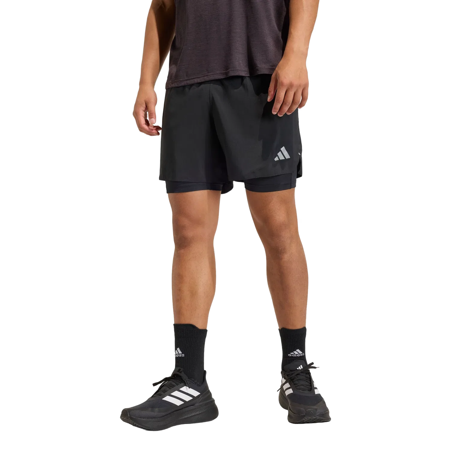 Мужские спортивные шорты 2in1 для бега Adidas, черный — фото 2