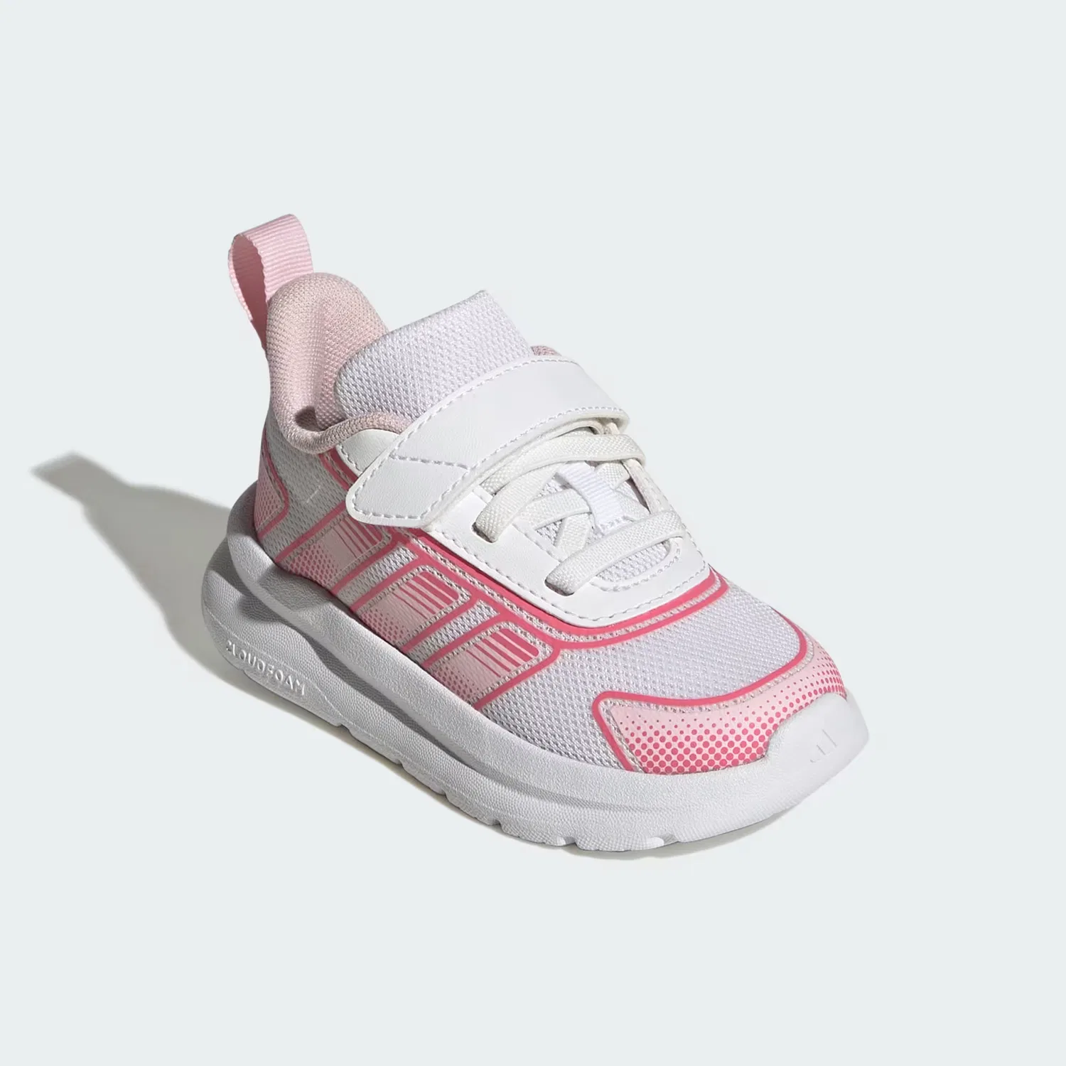 Детские кроссовки с эластичными шнурками TENSAUR RUN 4.0 Adidas Sportswear, белый/розовый/светло-розовый — фото 4