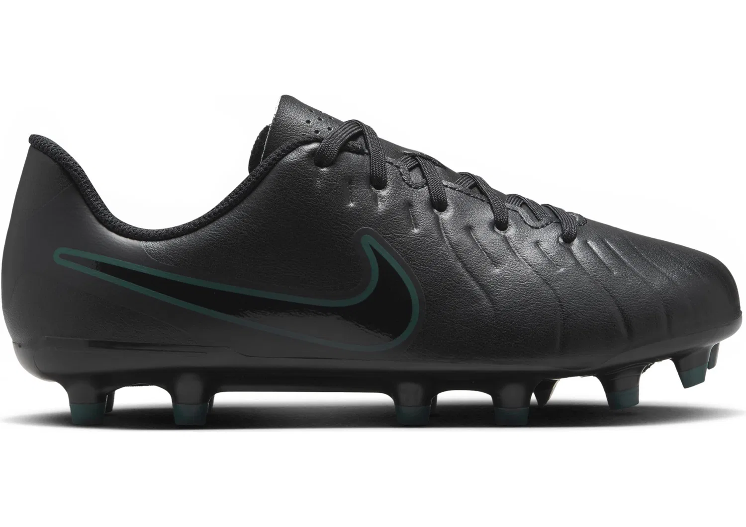 Детские бутсы для мальчиков с синтетическим верхом Jr Tiempo Legend 10 Club NIKE, Black Black Deep Jungle — фото 3