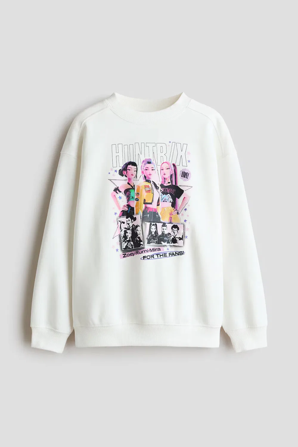 Толстовка из флиса с начесом и принтом H&M, Weiß/Kpop Demon Hunters