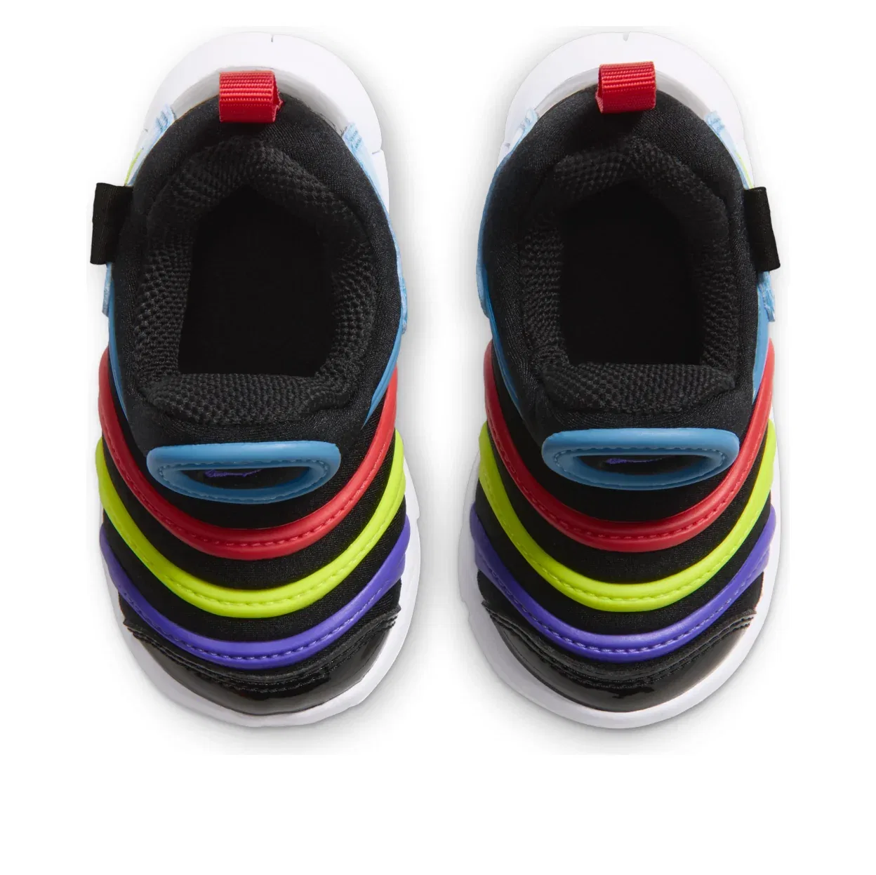 Детские кроссовки с текстильным верхом Dynamo Free 'Black Light Blue Crimson Lemon' Nike, Black/Light Current Blue/Light Crimson/Lemon Venom — фото 4