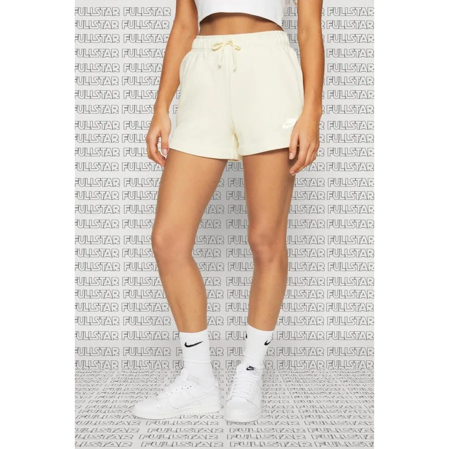 Шорты женские спортивные свободного кроя с флисом Sportswear Essential Loose Fit Nike, Кремовый — фото 4