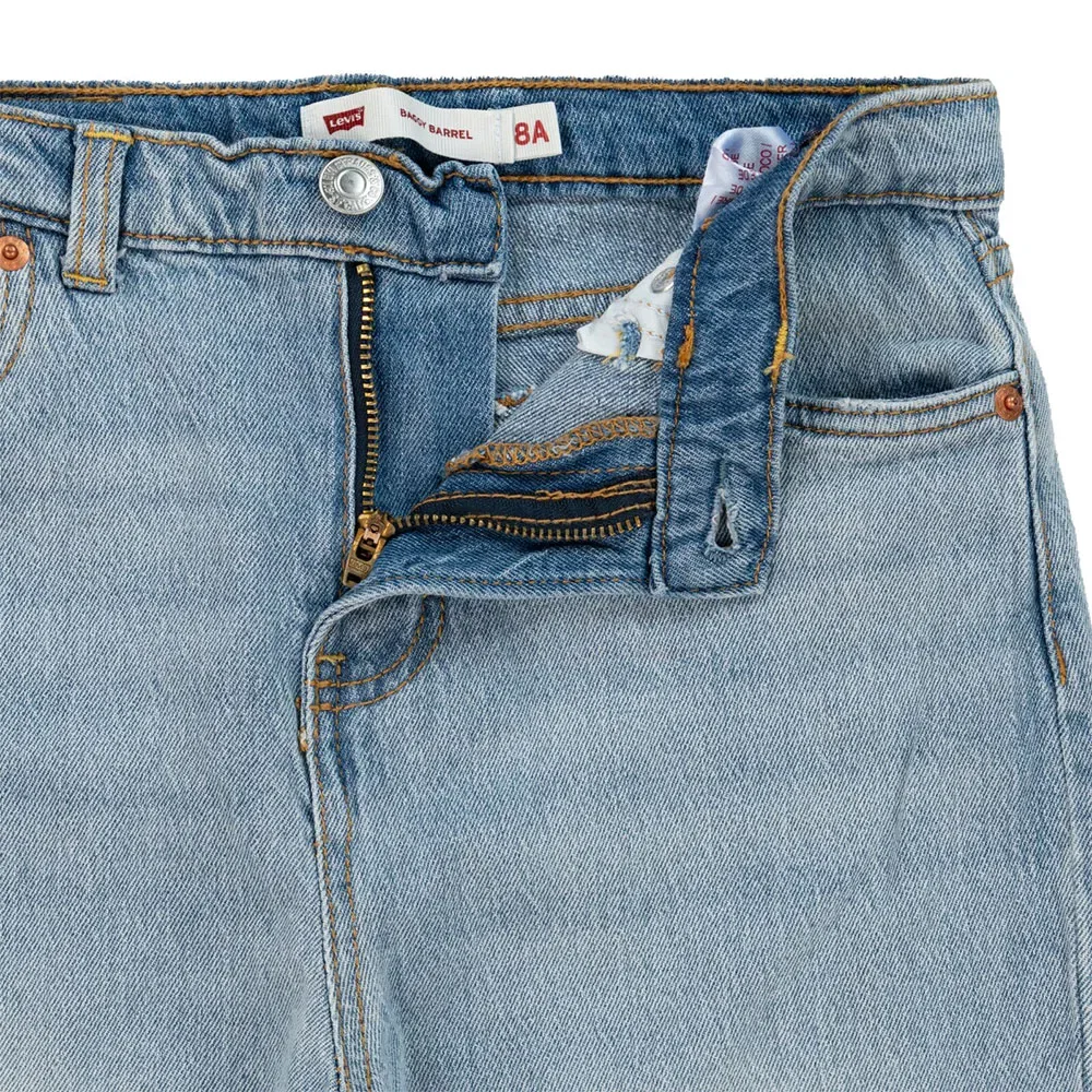 Детские джинсы для девочек Levi's Baggy Barrel, Blue — фото 4