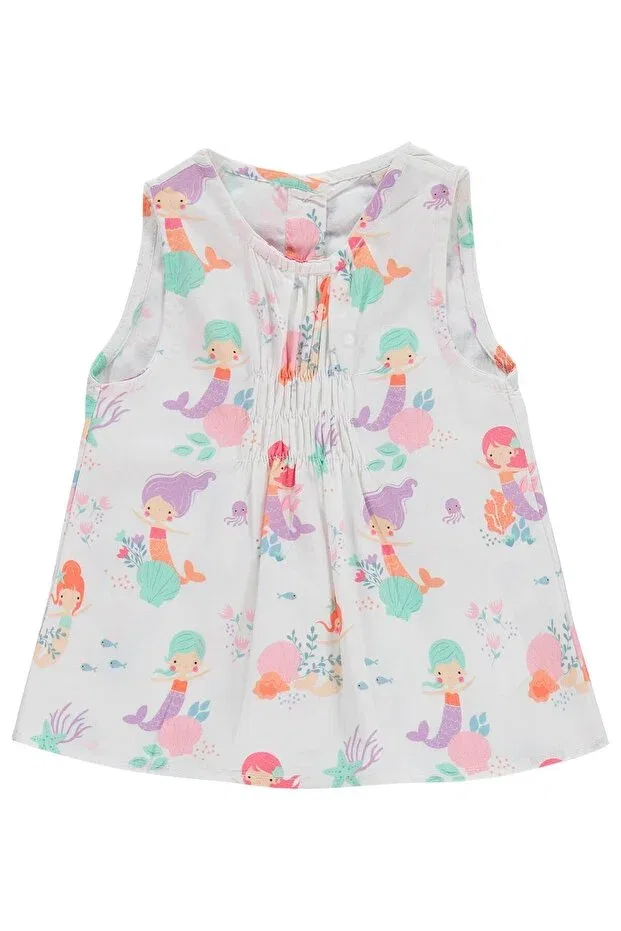 Детский комплект шорт-юбка с принтом Mermaid printed shorts skirt set Civil Baby, Ecru — фото 4