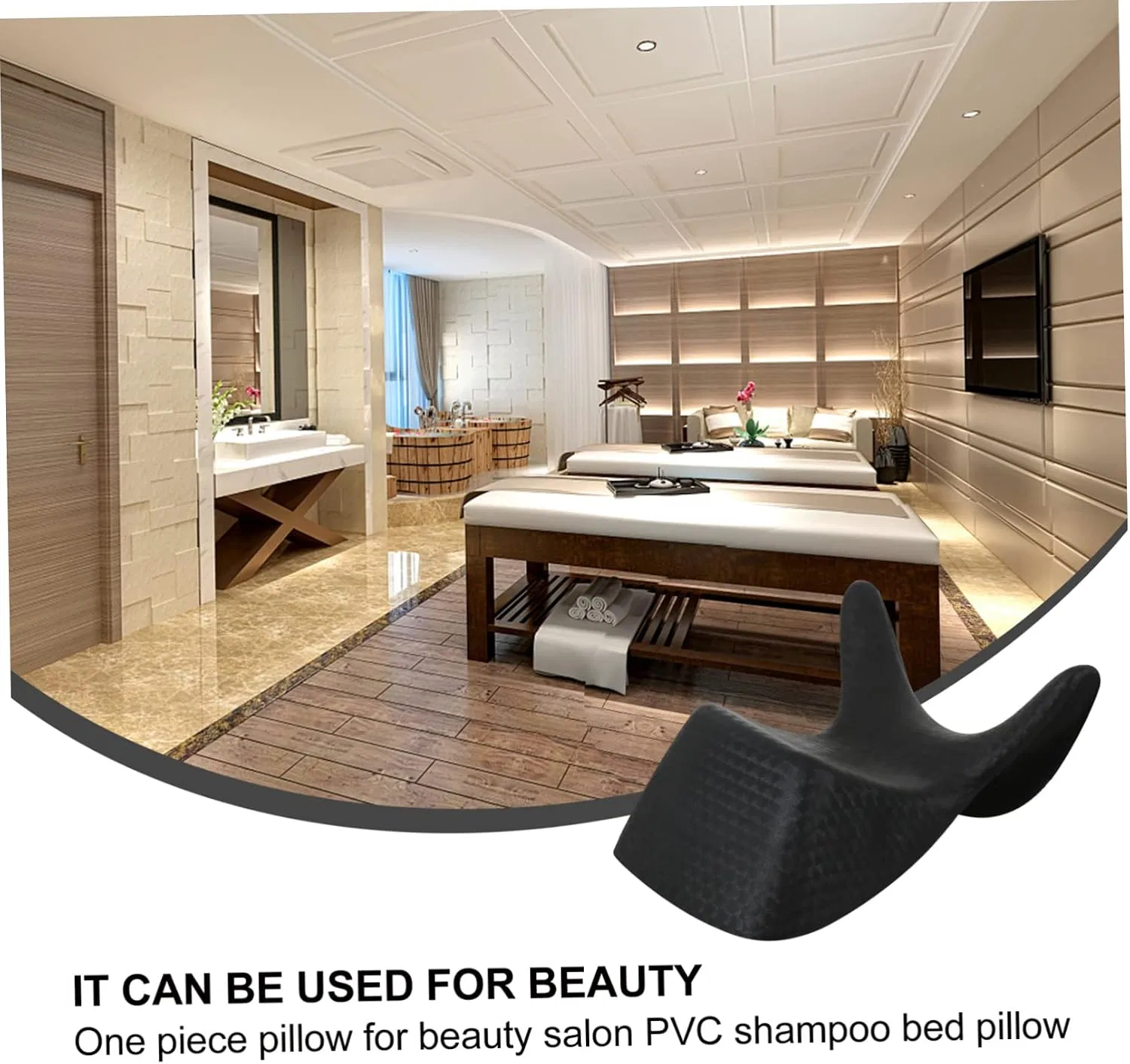 Подушка для шеи в салон красоты DOITOOL, 1 шт, 24x15x9 см, Black — фото 2