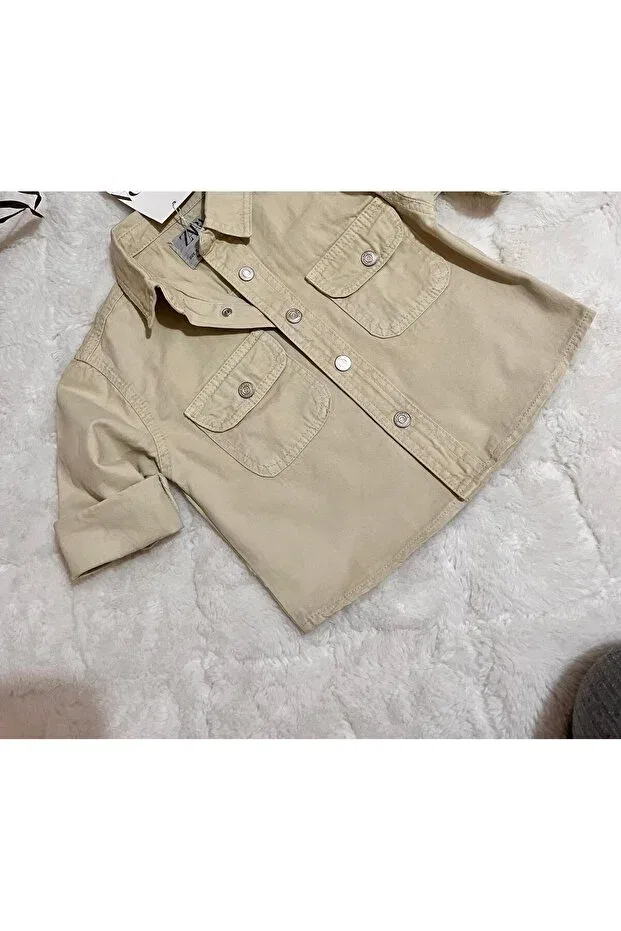 Детский джинсовый жакет с длинным рукавом Kidsmood, Nude Color