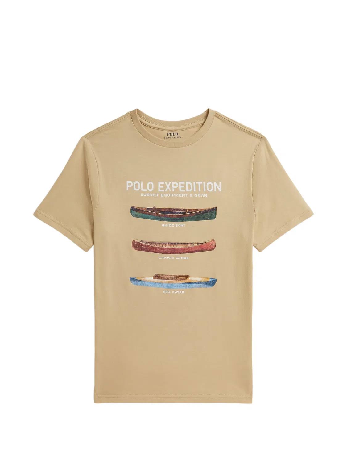 Футболка с графичным принтом Polo Ralph Lauren Kids, нейтральные цвета