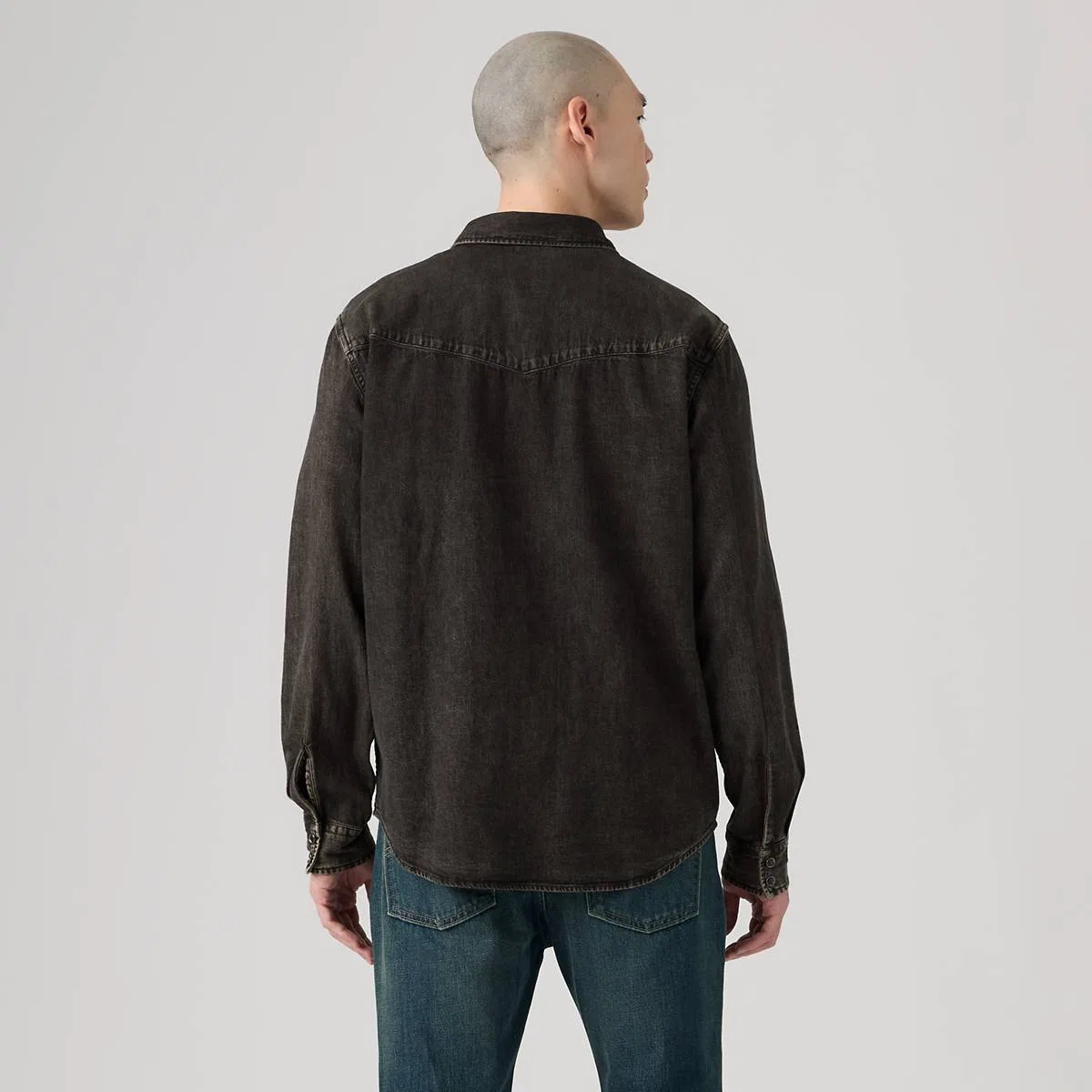 Свободная рубашка в западном стиле Levi's, Sf Chocolate Western Overdye - Brown — фото 4