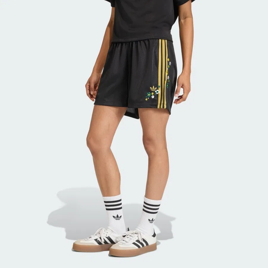 Шорты спортивные с принтом Liberty London Firebird adidas Originals, Черный