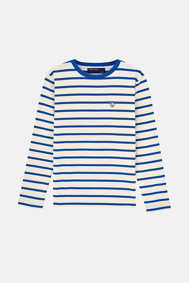 Детская футболка для девочек с длинным рукавом Reflect Studio, Navy Blue / Ecru
