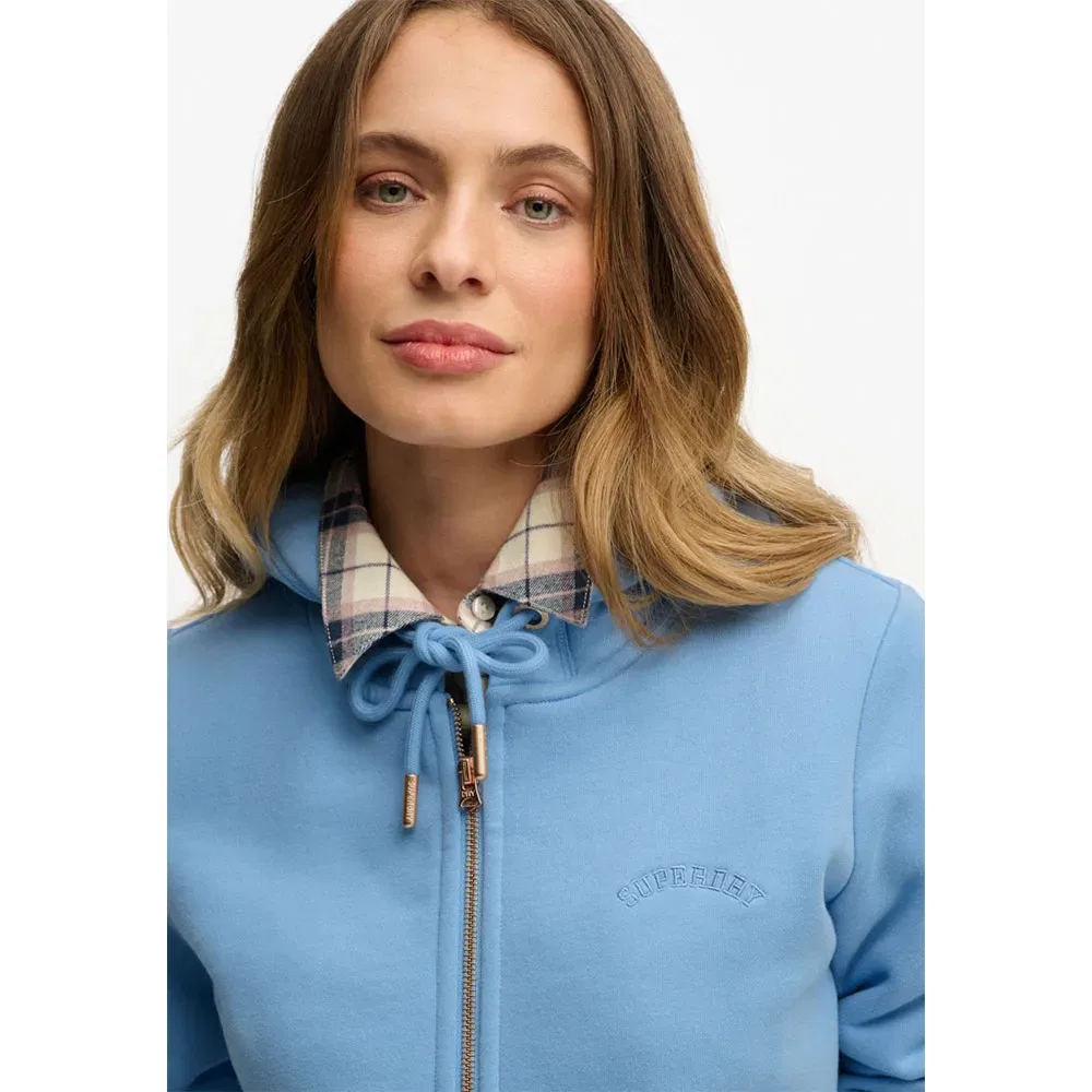 Худи на молнии Superdry Essential Logo, синий — фото 4