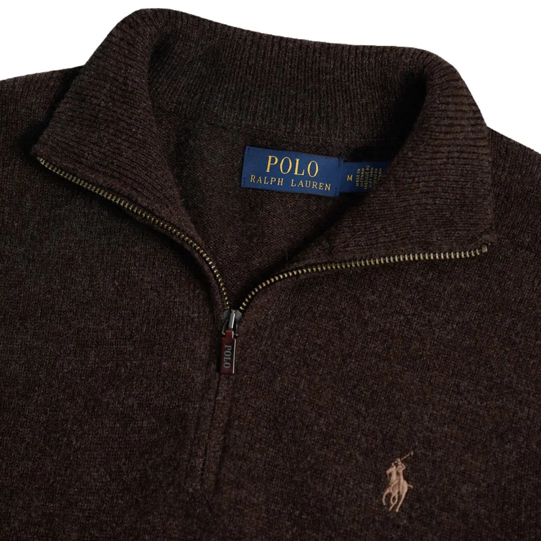 Мужской свитер с воротником-стойкой Polo Ralph Lauren, Dark Brown — фото 4