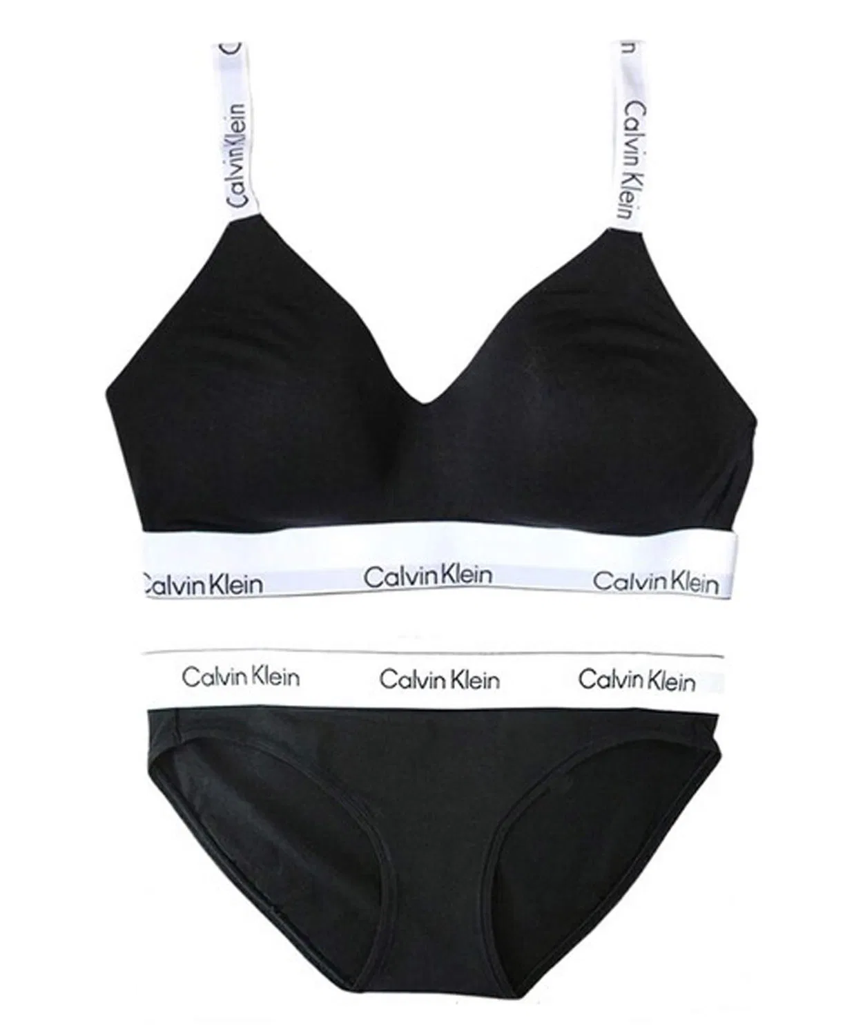 Женский комплект бюстгальтера и трусов без косточек Calvin Klein, Black