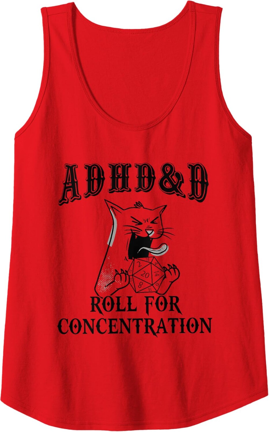 

Женский топ Funny Tees Gamer RPG Apparel Cats RPG Gamer Roll For Concentration, красный