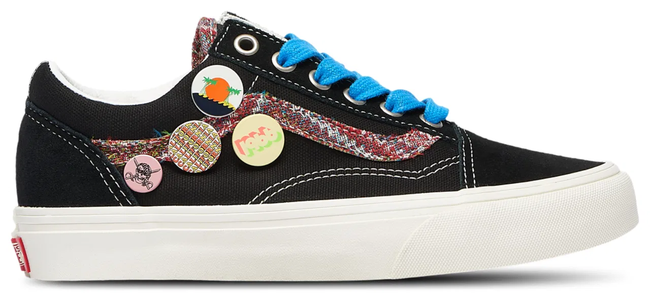 Детские кеды для мальчиков с канвасом и замшей Old Skool Vans, White/Black