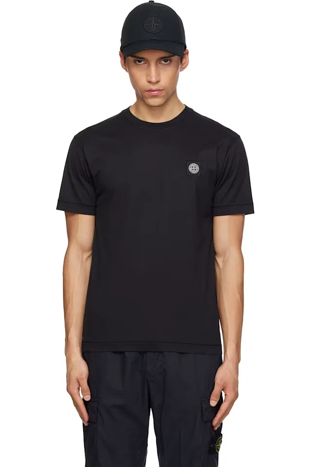 Черная футболка из хлопкового трикажа 2100027 60/2 Stone Island
