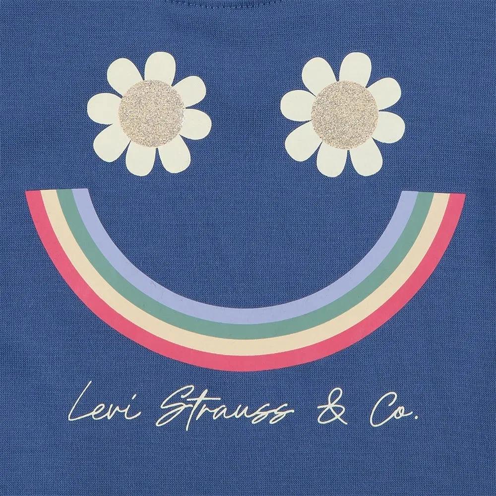Детский комплект для девочек с флунсовыми рукавами Smiley Flounce Levi's, Blue — фото 4