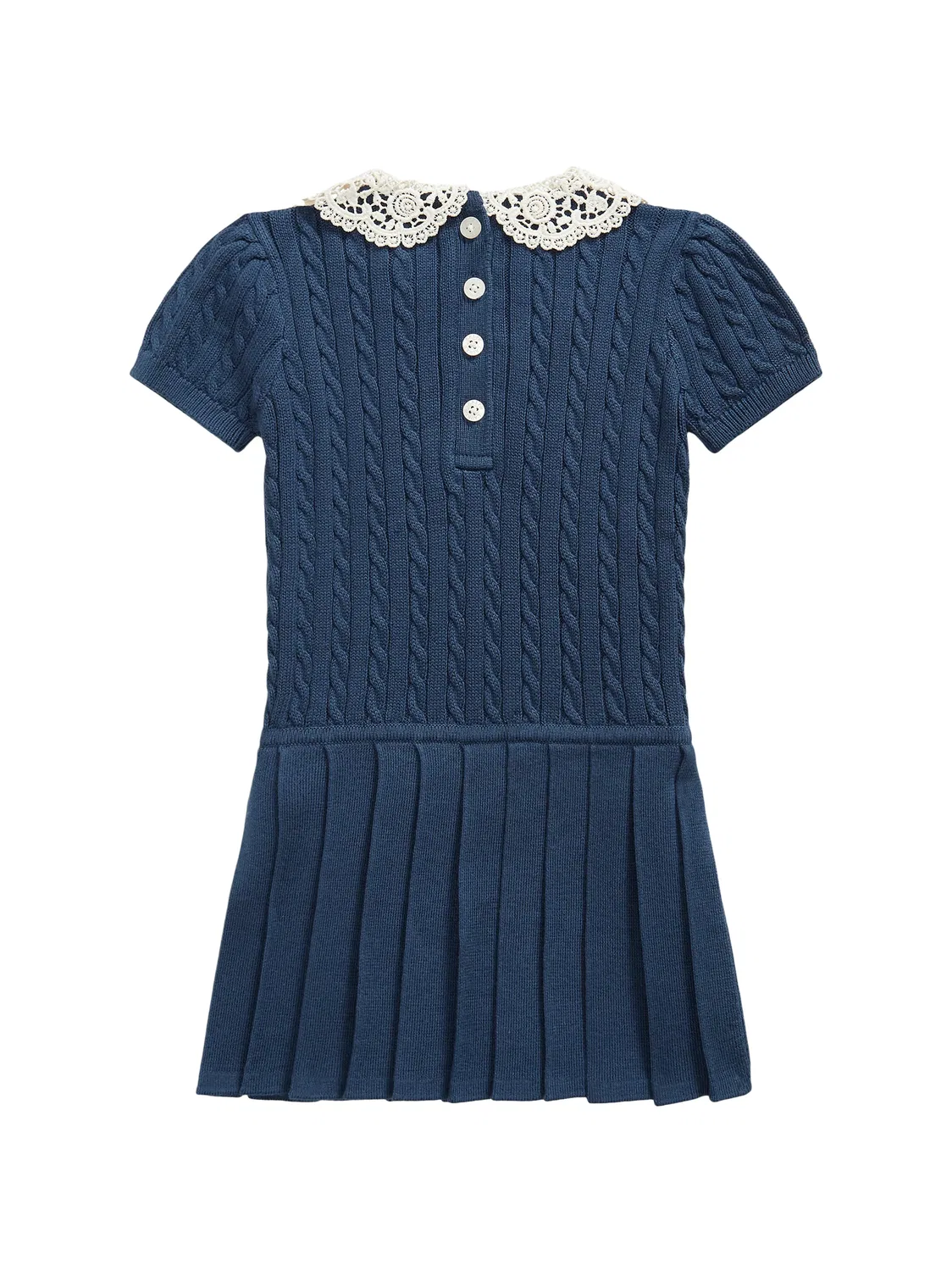 Платье плиссированное фактурной вязки Polo Ralph Lauren, синий — фото 2