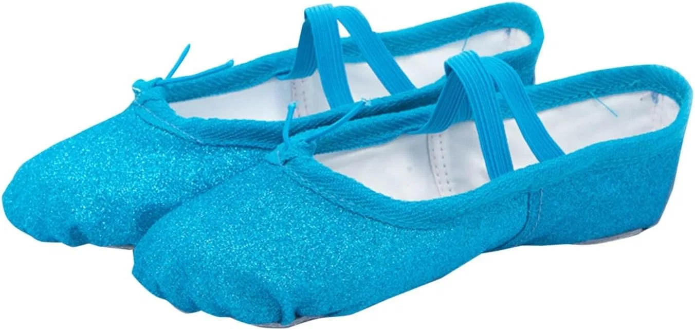 Детские балетки для девочек из мягкого холста, Blue