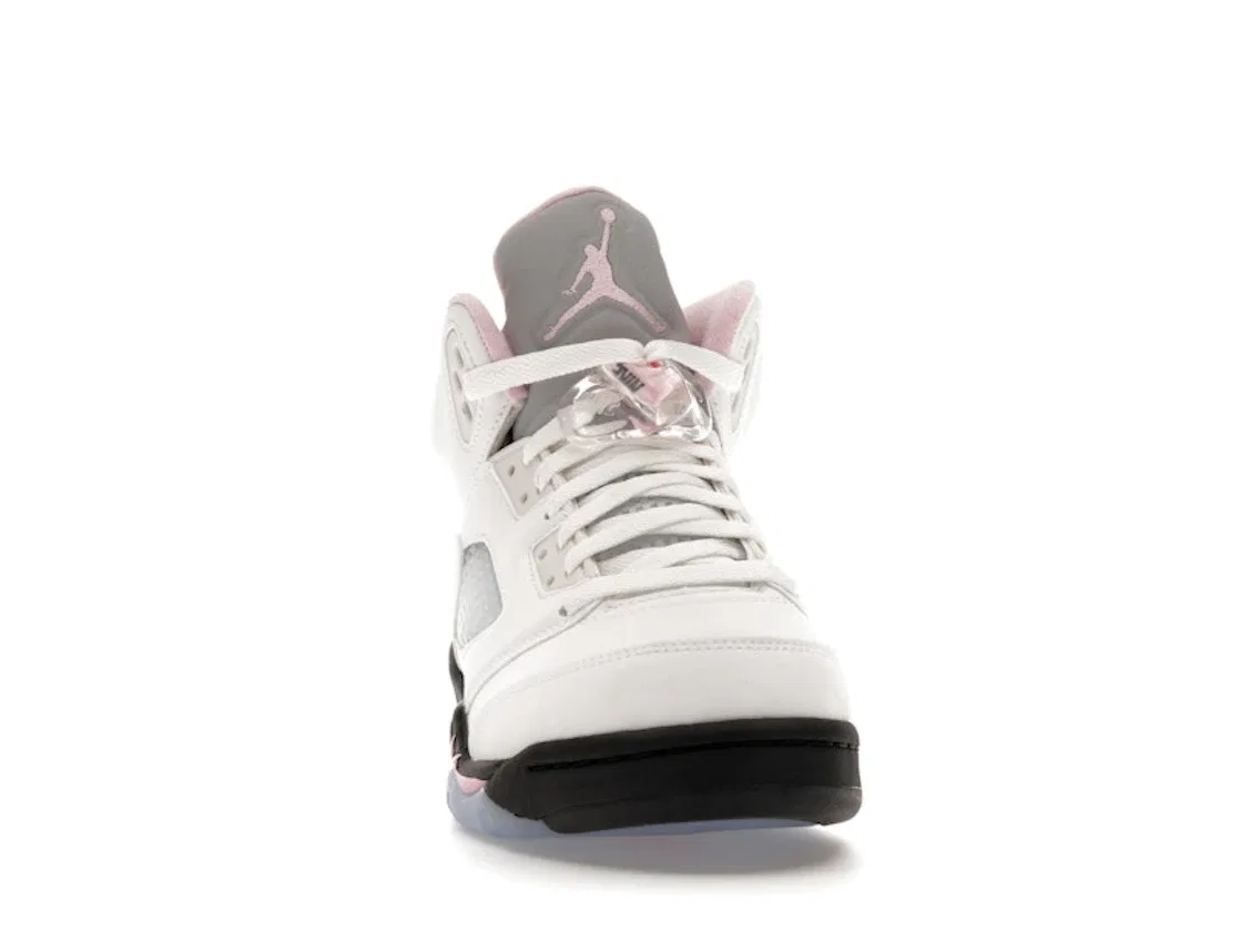 Детские кроссовки с замшей Medium Soft Pink Jordan 5 Retro Jordan, White/Medium Soft Pink/Black — фото 2