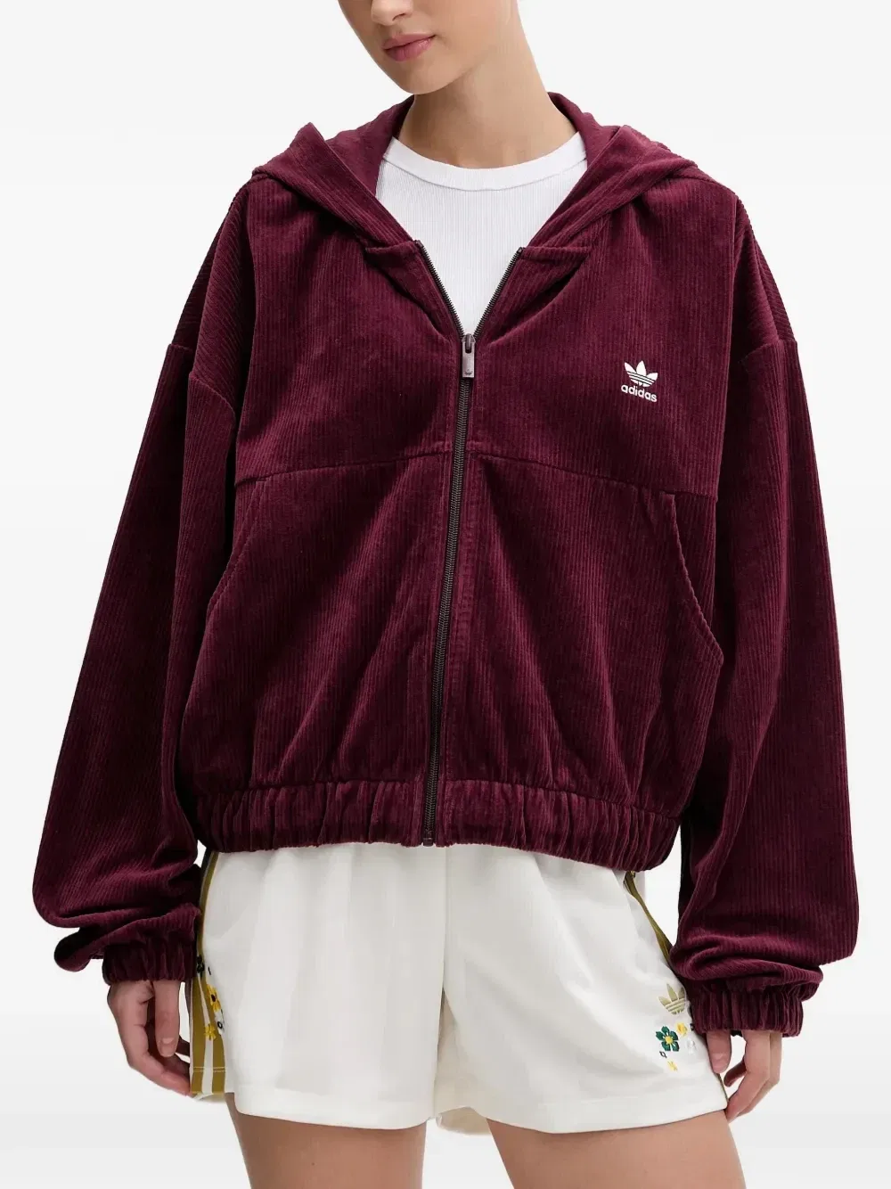 Худи Essentials на молнии Adidas, красный — фото 2