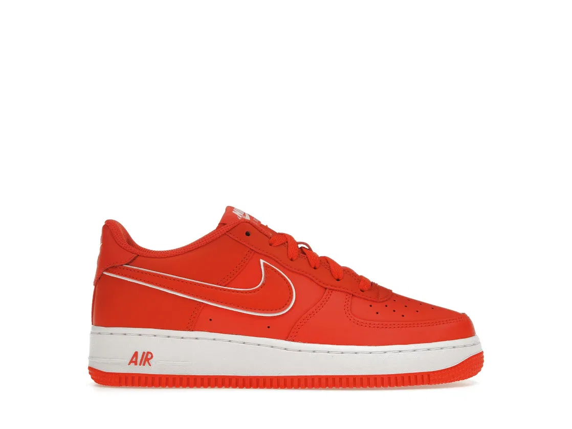 Детские кроссовки с длинным шнурком Nike Air Force 1 Low, Picante Red/Picante Red-White
