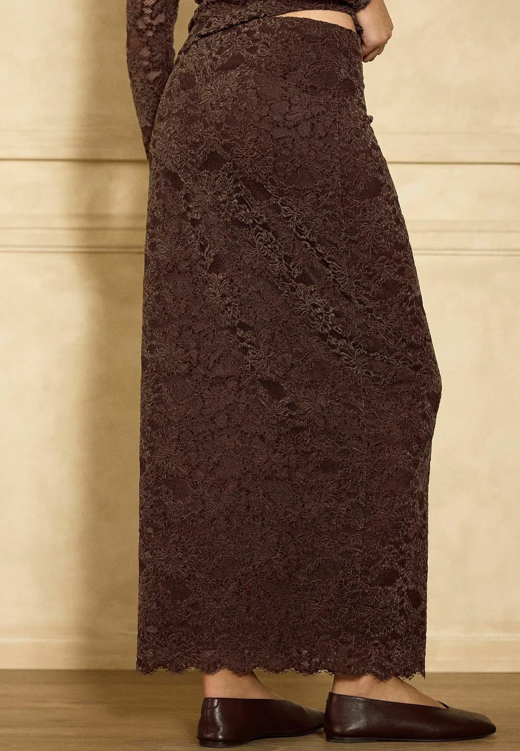 Длинная юбка - кружевная макси-юбка - макси-юбка Next, Chocolate Brown — фото 3