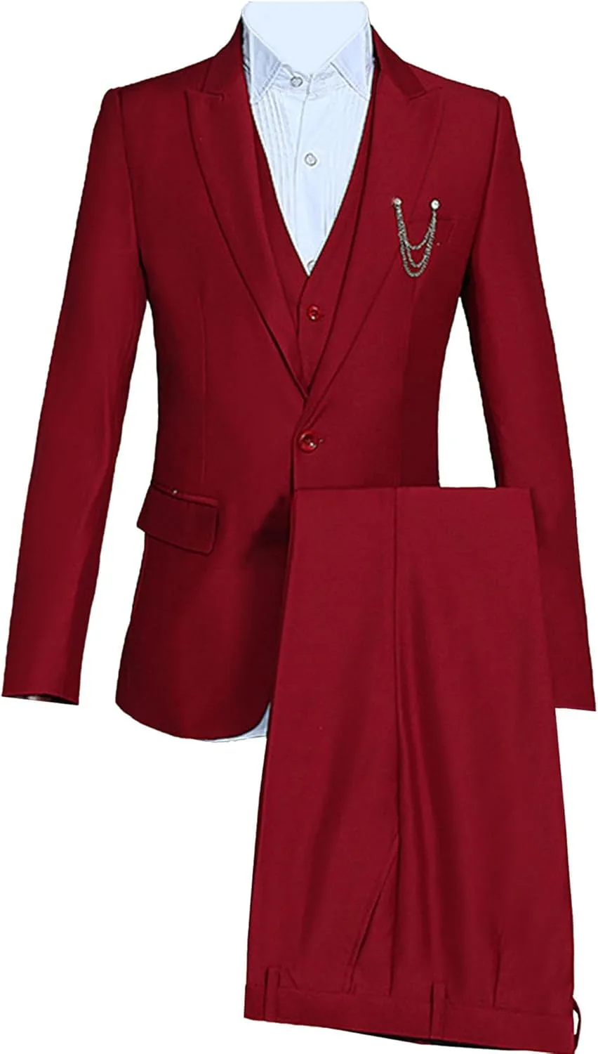 

Мужской костюм-тройка Slim Fit для свадьбы и торжеств Aosufei