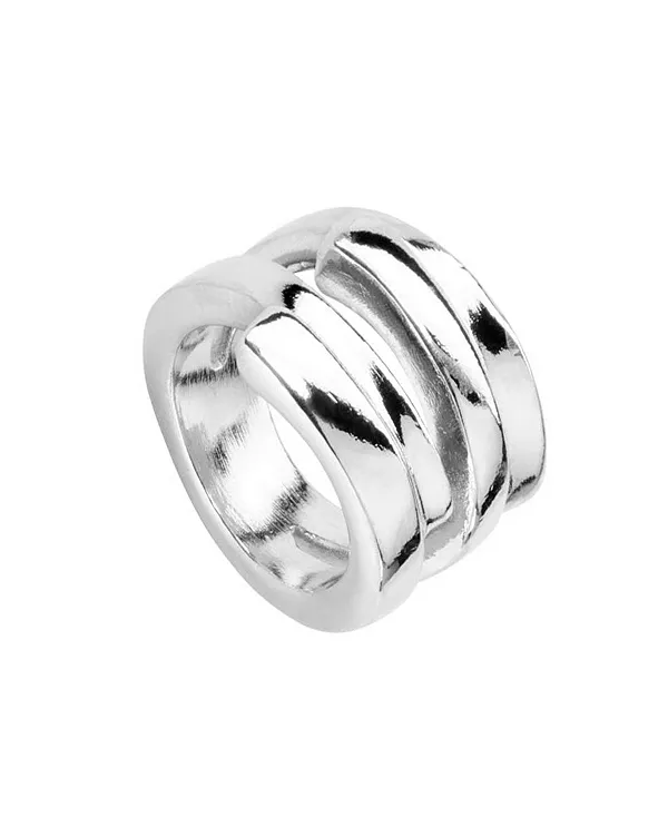 

Горизонтальное кольцо из металлического сплава ручной работы Unode50, silver