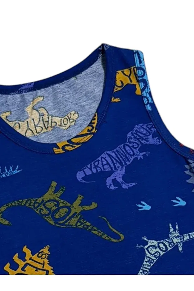 Детский комплект нижнего белья для мальчиков хлопковый Dinosaurs Patterned Elmas Kids, Blue — фото 2