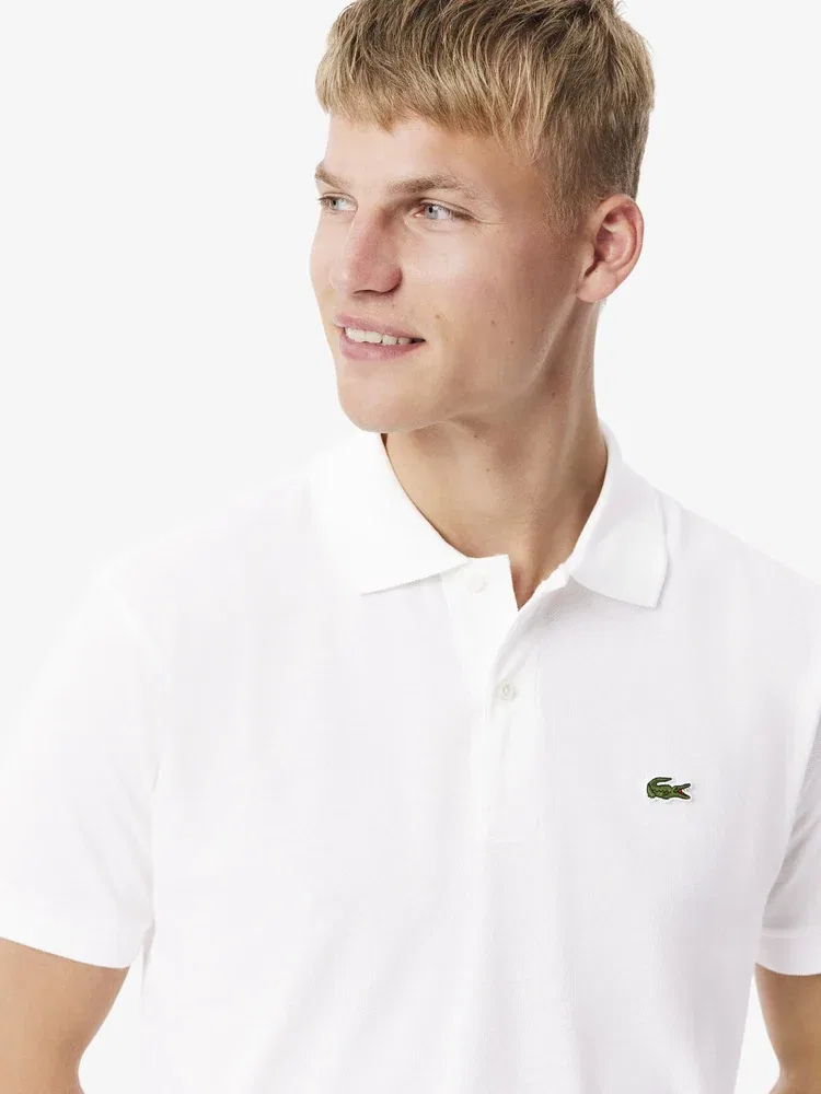 Футболка поло классического кроя L1212-56G LACOSTE, White — фото 2