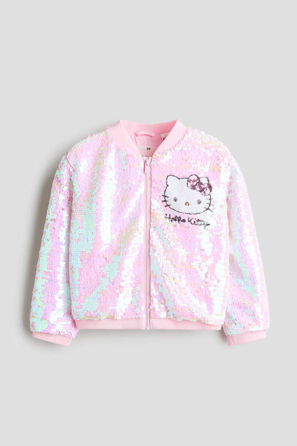 Пилотская куртка с пайетками H&M, Rosa/Hello Kitty