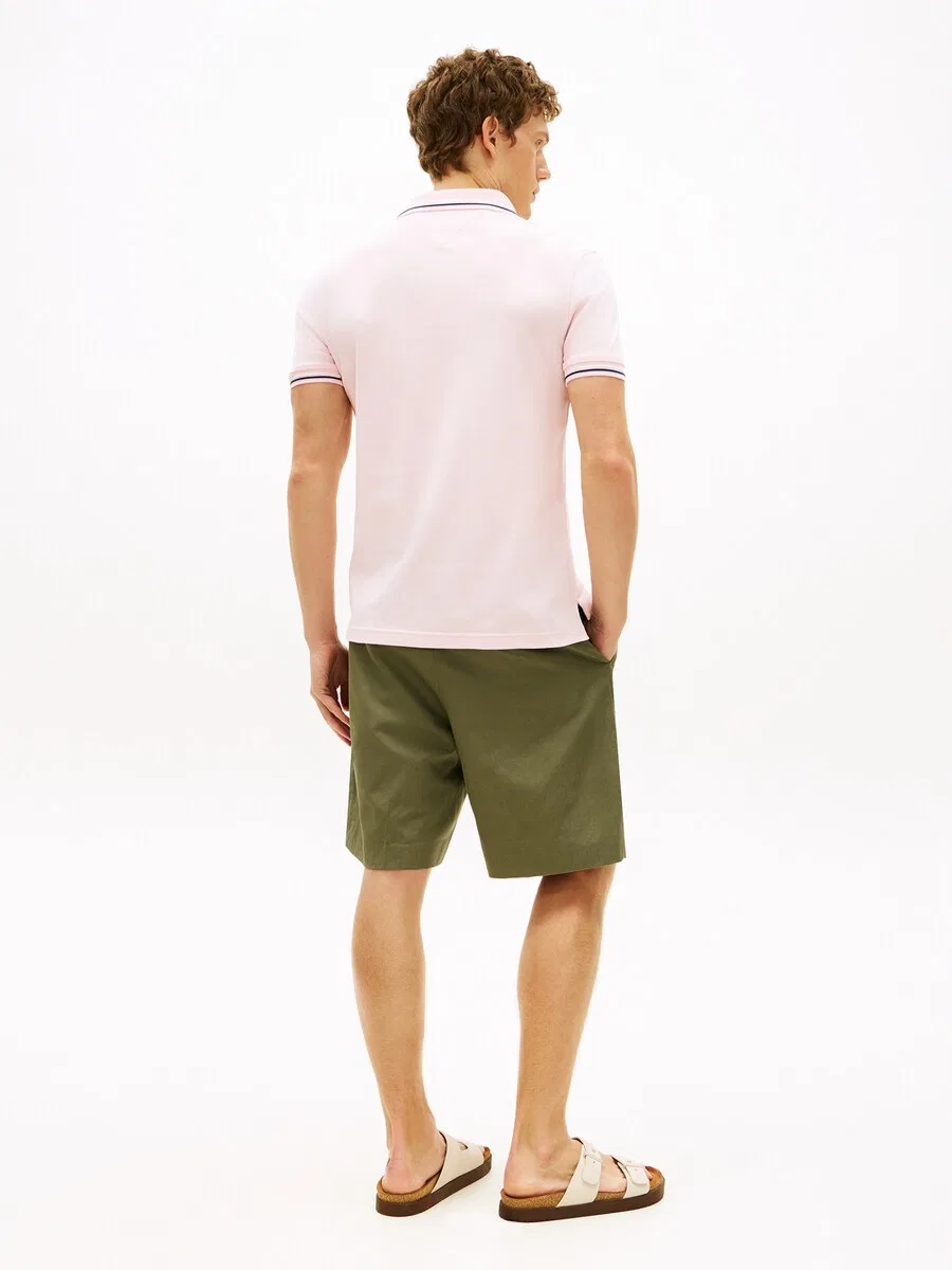 Рубашка TOMMY HILFIGER 'Slim Fit Tipped' пастельно-розового цвета — фото 4